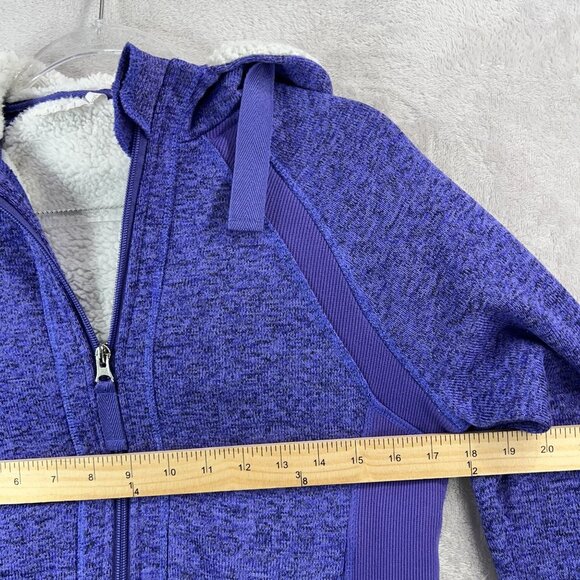 IDEOLOGY Jacket Womens Small Sherpa Lined Zip Up Hoodie in Purple - Picture 7 of 11